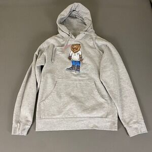 Hybrid x The Drip Club Hoodie Mens Small Grey Lion Graphic Chicago San Francisco